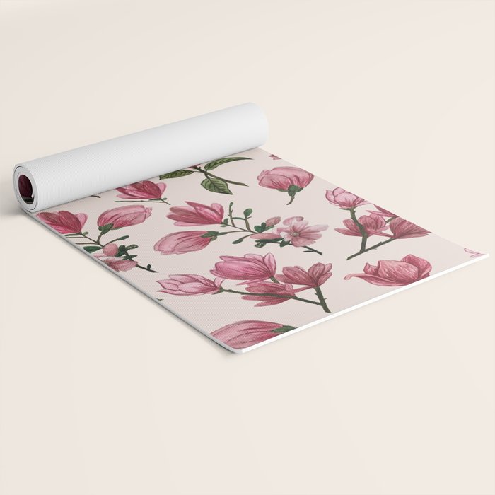 Pink Magnolia Blossoms Yoga Mat Gallery Image 2