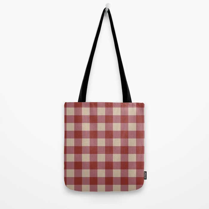 Bordeaux Checkered Theme Tote Bag Gallery Image 2