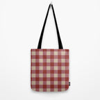 Bordeaux Checkered Theme Tote Bag Gallery Image 2