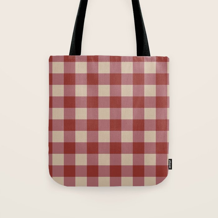 Bordeaux Checkered Theme Tote Bag Gallery Image 1
