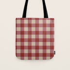 Bordeaux Checkered Theme Tote Bag Gallery Image 1