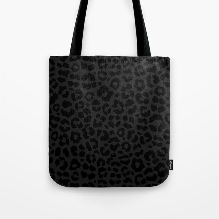 Black On Black Leopard Tote Bag Gallery Image 1