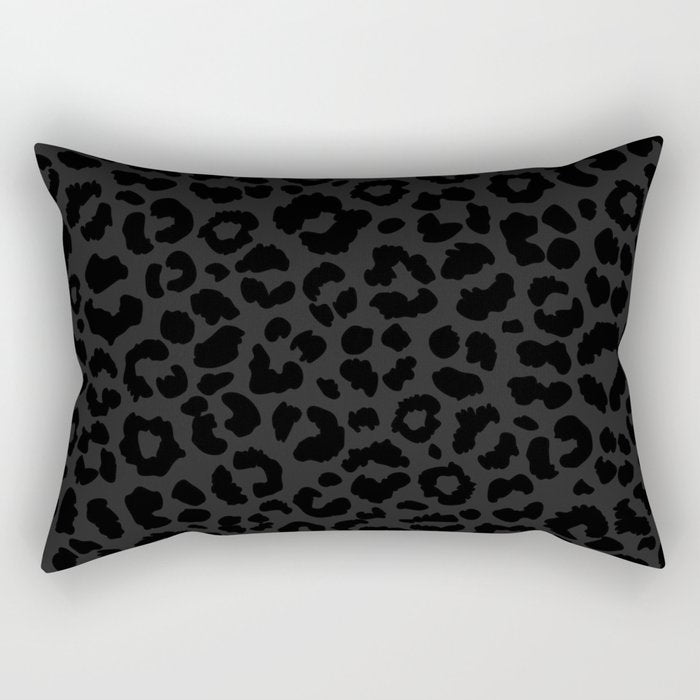Black On Black Leopard Rectangular Pillow Gallery Image 2