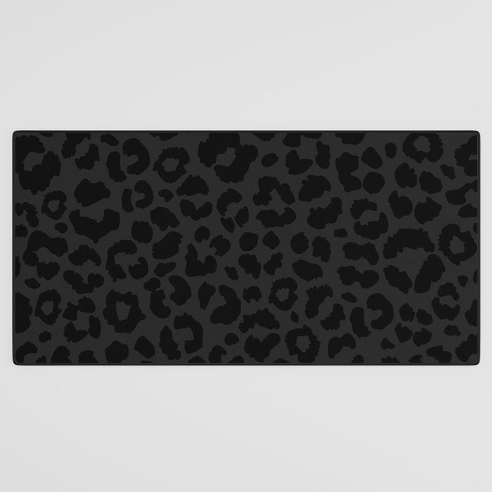 Black On Black Leopard Desk Mat Gallery Image 3