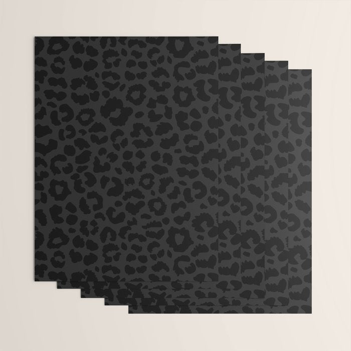 Black On Black Leopard Wrapping Paper Gallery Image 3