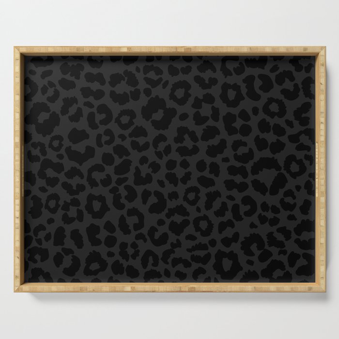 Black On Black Leopard Serving Tray Gallery Image 1