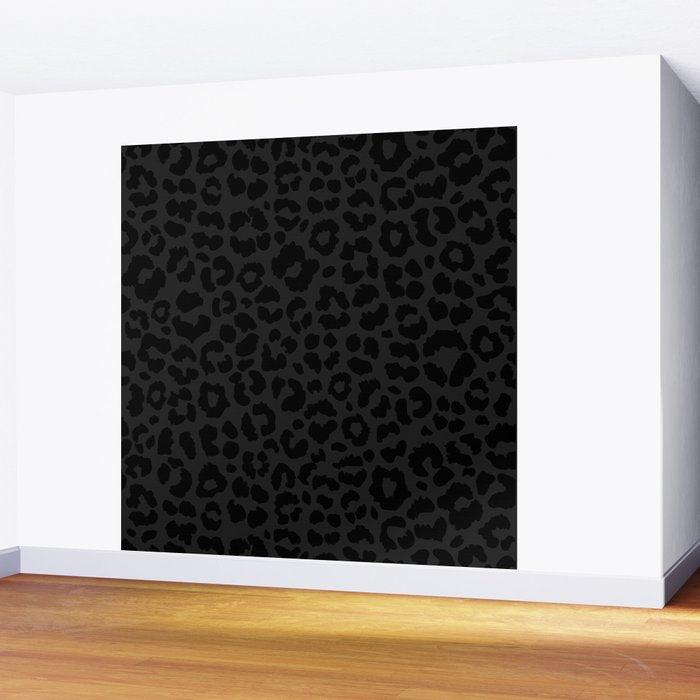 Black On Black Leopard Wall Mural Gallery Image 2