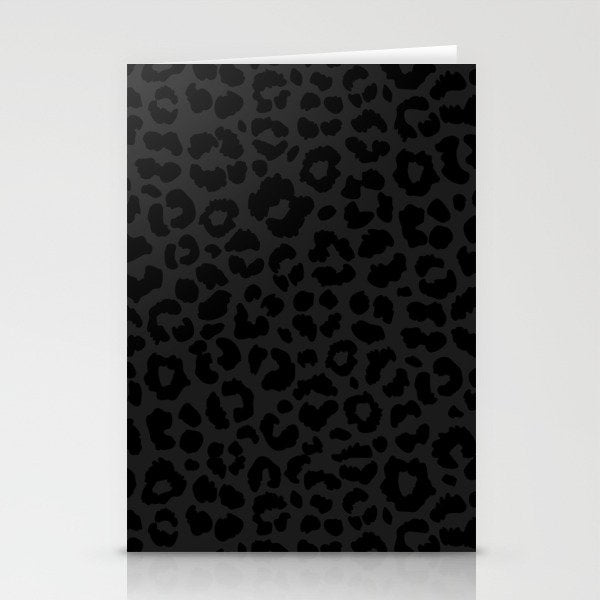 Black On Black Leopard Stationery Card Gallery Image 1