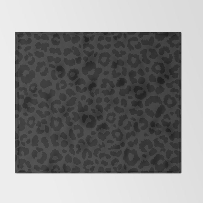 Black On Black Leopard Throw Blanket Gallery Image 2