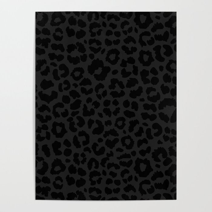 Black On Black Leopard Poster Gallery Image 4