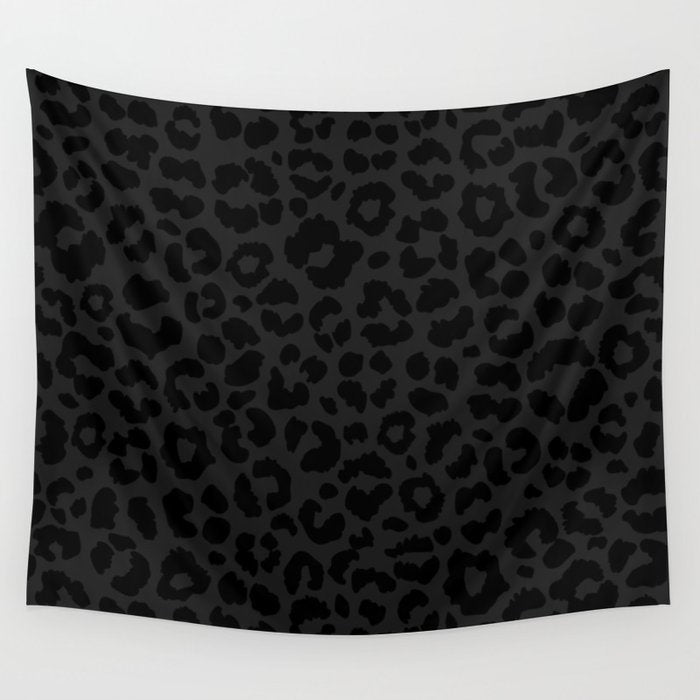 Black On Black Leopard Wall Tapestry Gallery Image 4