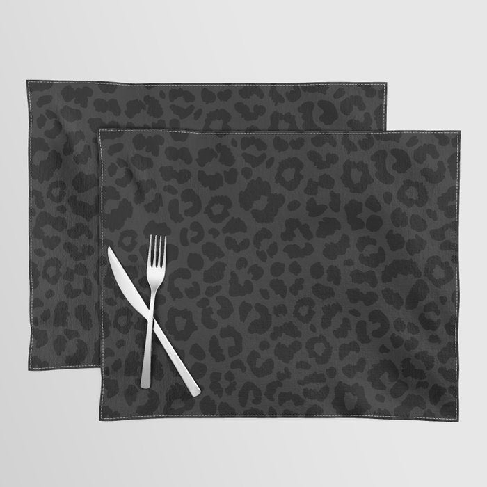 Black On Black Leopard Placemat Gallery Image 1