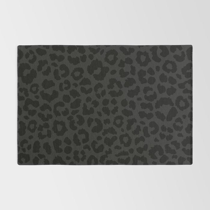 Black On Black Leopard Rug Gallery Image 2