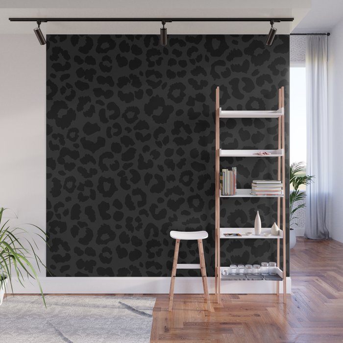 Black On Black Leopard Wall Mural Gallery Image 1