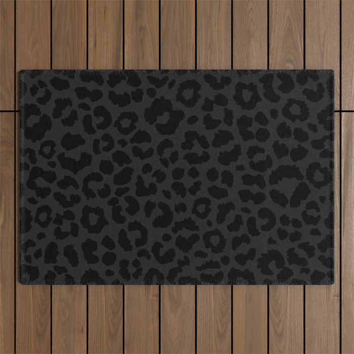 Black On Black Leopard Outdoor Rug Gallery Image 1
