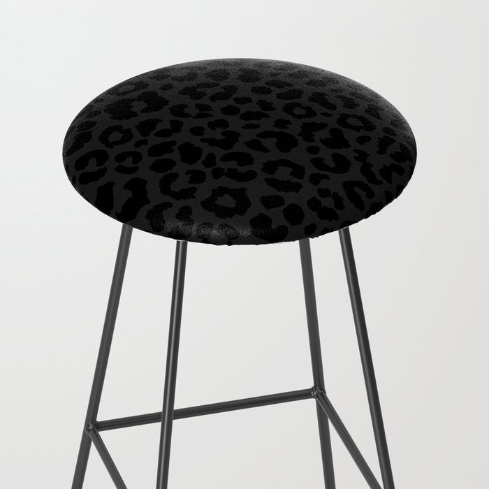 Black On Black Leopard Stool Gallery Image 2