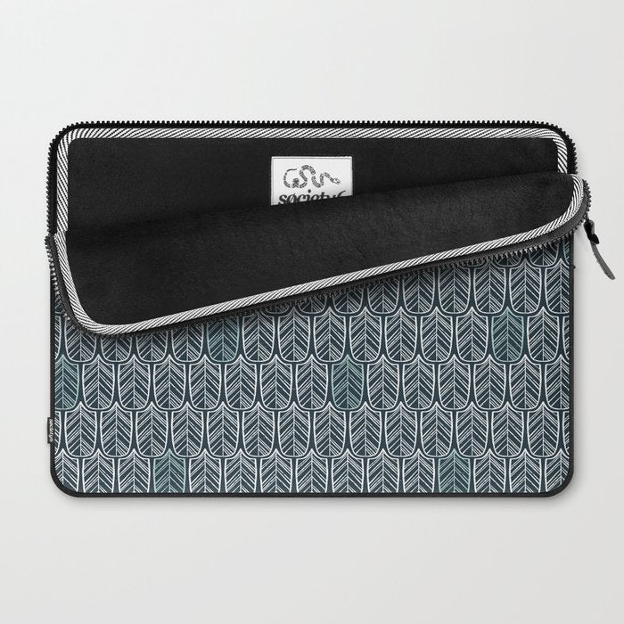 Feather Tile Navy Laptop Sleeve Gallery Image 2