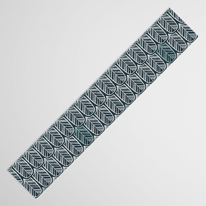 Feather Tile Navy Table Runner Gallery Image 3