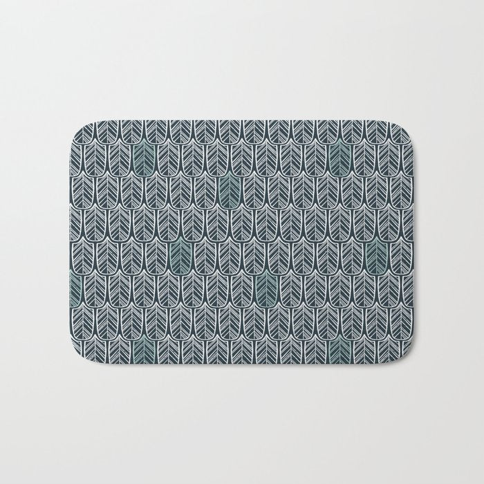 Feather Tile Navy Bath Mat Gallery Image 1