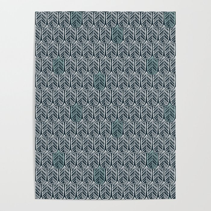 Feather Tile Navy Poster Gallery Image 4