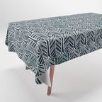 Feather Tile Navy Tablecloth Gallery Image 1