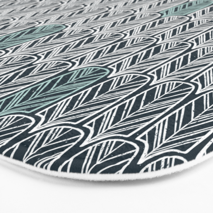 Feather Tile Navy Bath Mat Gallery Image 3