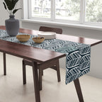 Feather Tile Navy Table Runner Gallery Image 2