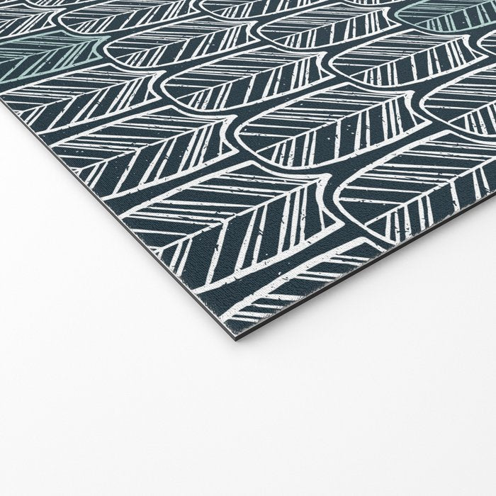 Feather Tile Navy Welcome Mat Gallery Image 2