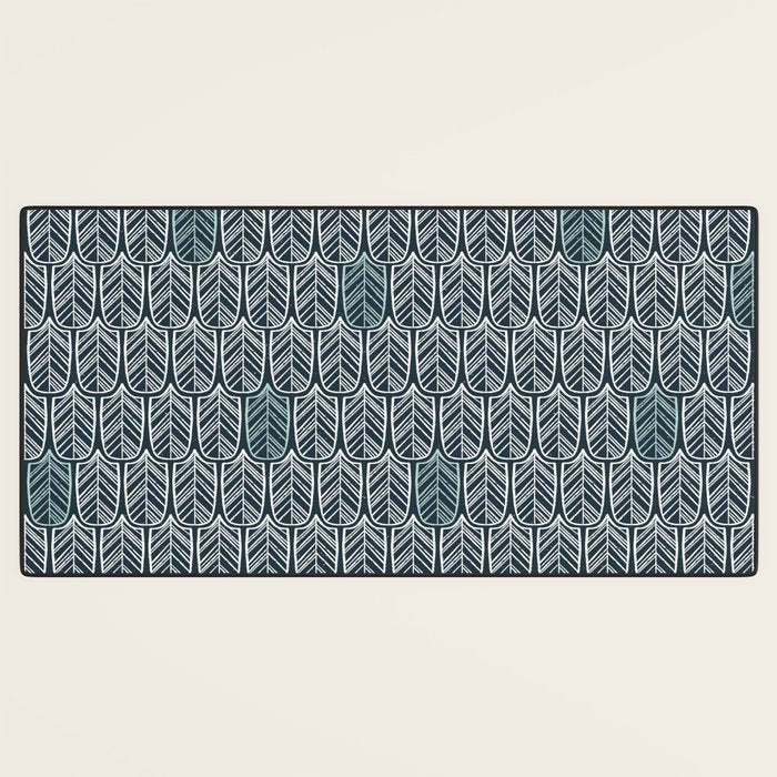 Feather Tile Navy Desk Mat Gallery Image 3