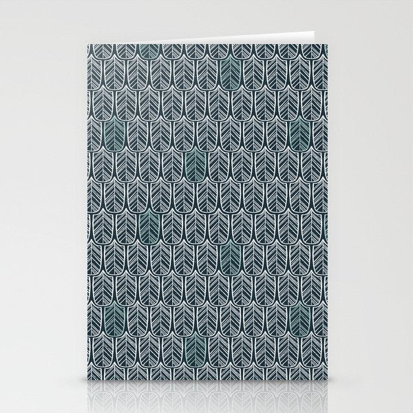 Feather Tile Navy Stationery Card Gallery Image 2