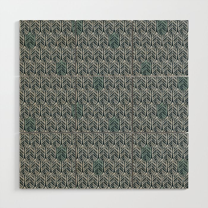 Feather Tile Navy Wood Wall Art Gallery Image 1