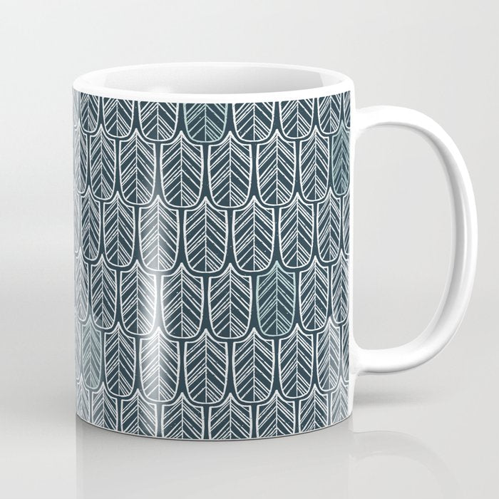 Feather Tile Navy Coffee Mug Gallery Image 1