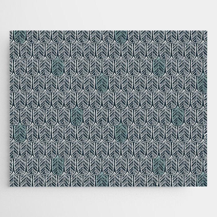 Feather Tile Navy Jigsaw Puzzle Gallery Image 1