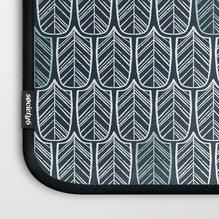 Feather Tile Navy Laptop Sleeve Gallery Image 3
