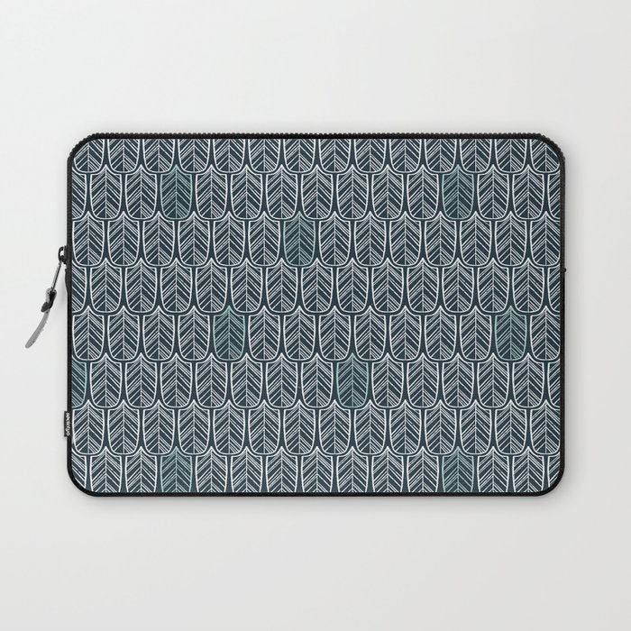 Feather Tile Navy Laptop Sleeve Gallery Image 1