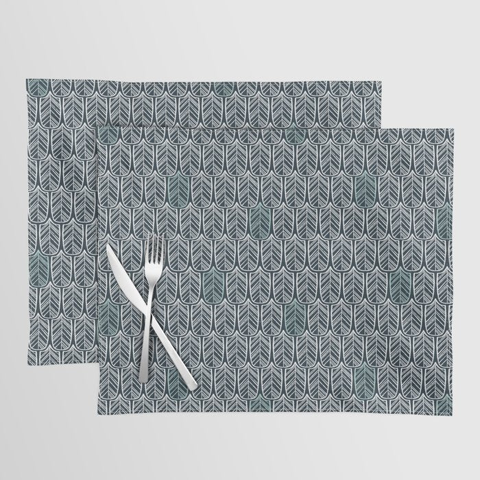 Feather Tile Navy Placemat Gallery Image 1