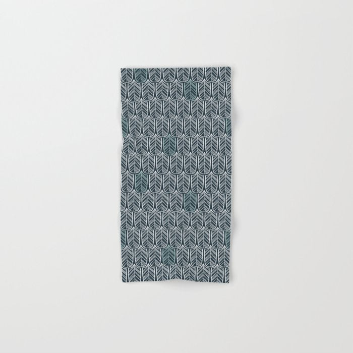 Feather Tile Navy Bath Towel Gallery Image 1