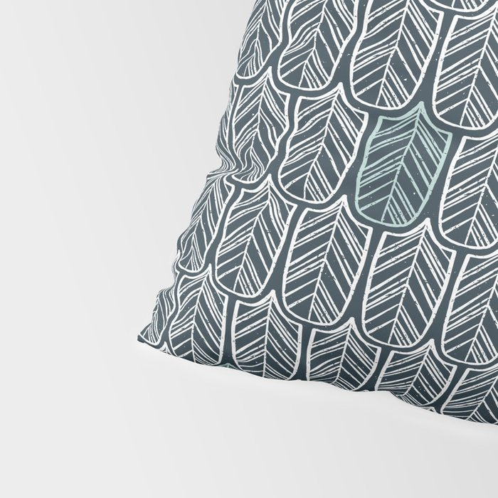 Feather Tile Navy Pillow Sham Gallery Image 4