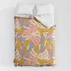 Color Block Monstera Pink + Lavender Duvet Cover Gallery Image 6