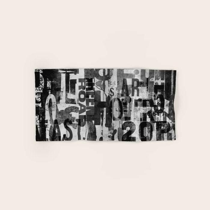 Loft Style Distressed Grunge Street Art Typography Bath Towel Gallery Image 1
