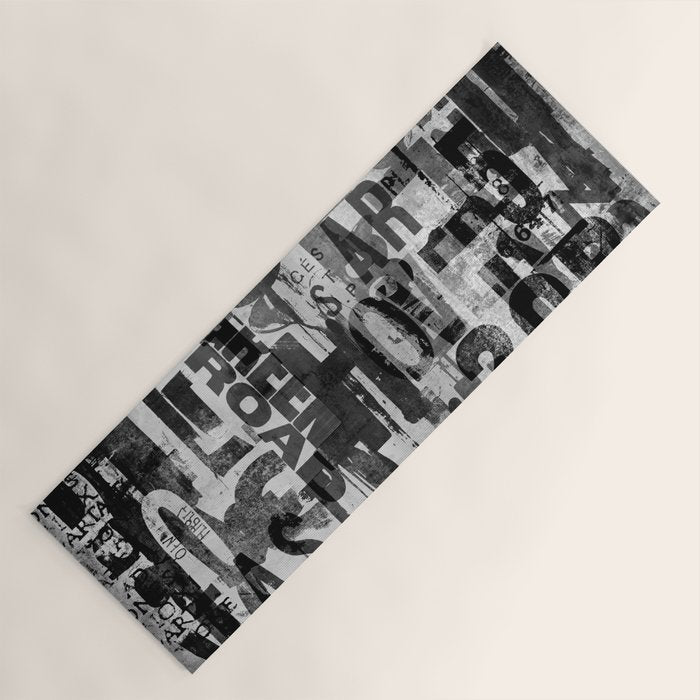 Loft Style Distressed Grunge Street Art Typography Yoga Mat Gallery Image 1