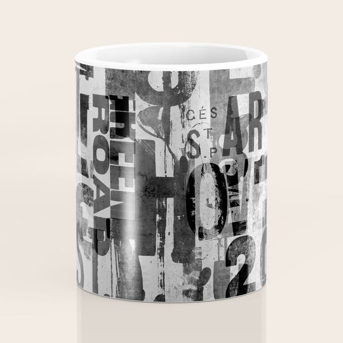 Loft Style Distressed Grunge Street Art Typography Coffee Mug Gallery Image 4