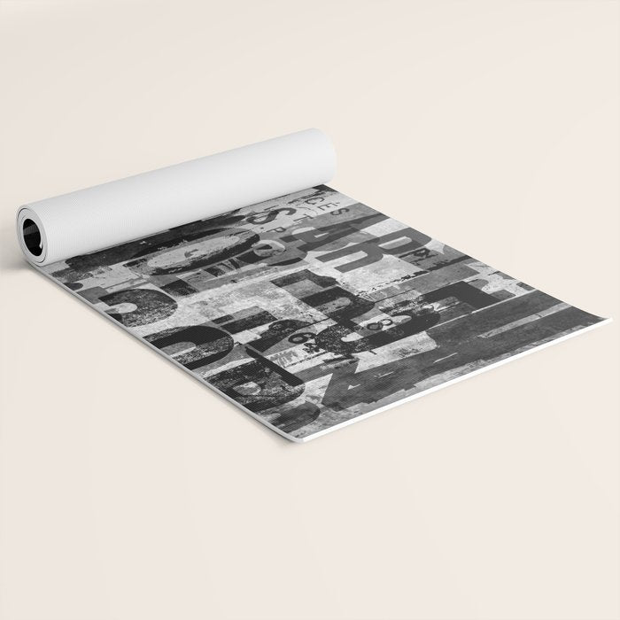 Loft Style Distressed Grunge Street Art Typography Yoga Mat Gallery Image 2