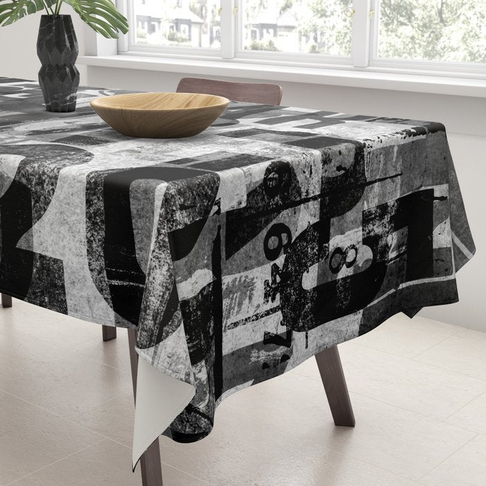 Loft Style Distressed Grunge Street Art Typography Tablecloth Gallery Image 3