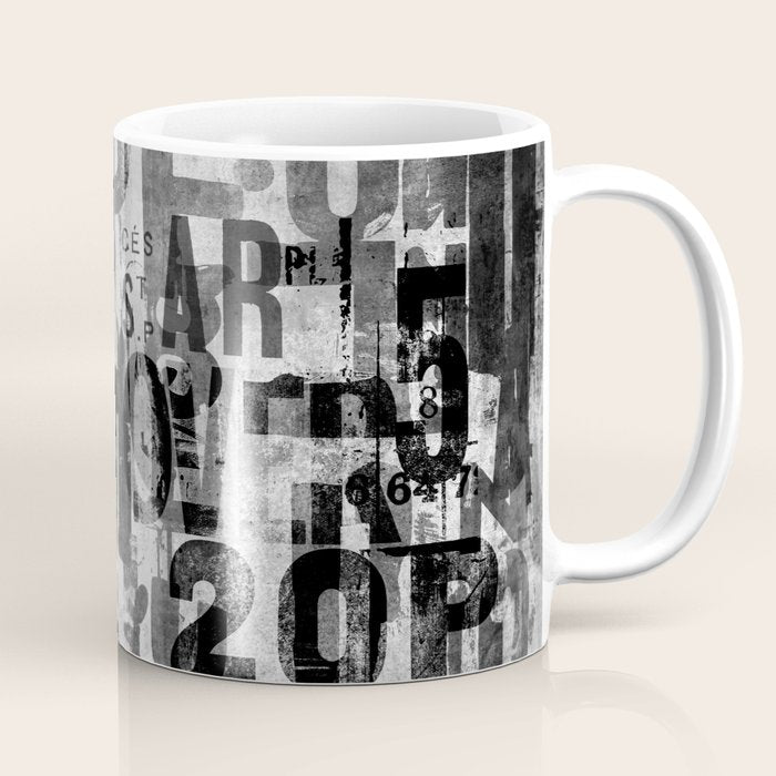 Loft Style Distressed Grunge Street Art Typography Coffee Mug Gallery Image 1