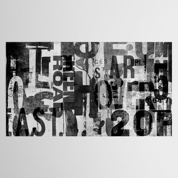 Loft Style Distressed Grunge Street Art Typography Tablecloth Gallery Image 2