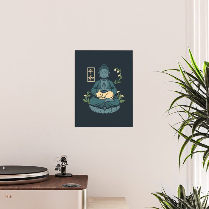 Cat Meditation Buddhism Buddha by Tobe Fonseca Poster Gallery Image 2