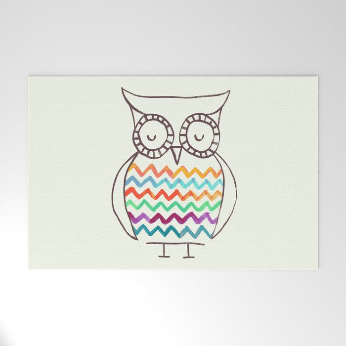 Chevron Owl Welcome Mat Gallery Image 1