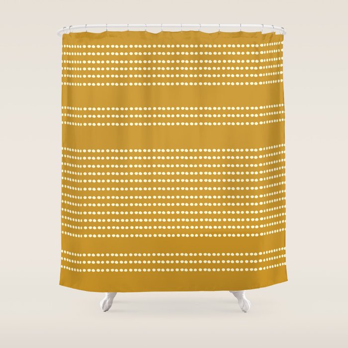 Spotted, African Pattern in Yellow Shower Curtain Gallery Image 1