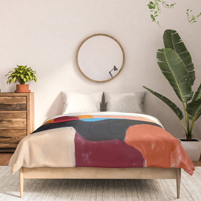 Abstract Desert Art Print in Bold Earth Tones Comforter Gallery Image 3